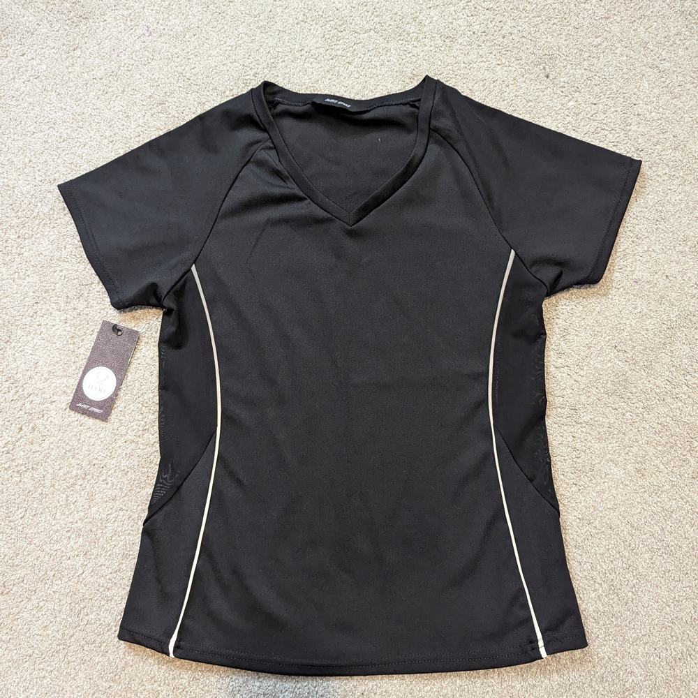 Black V-Neck Women's Top